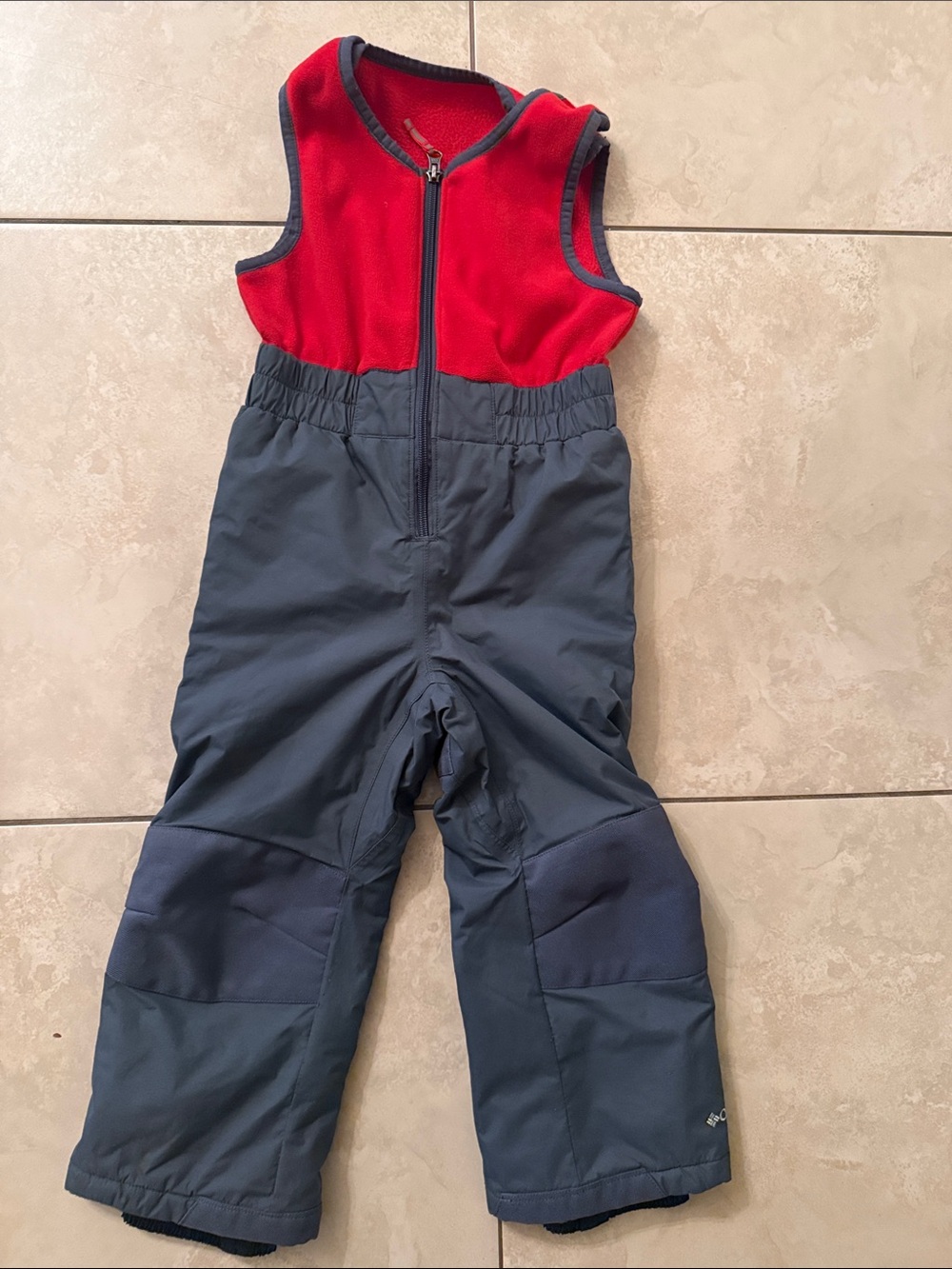 Columbia Red & Grey Insulated Snow Overalls